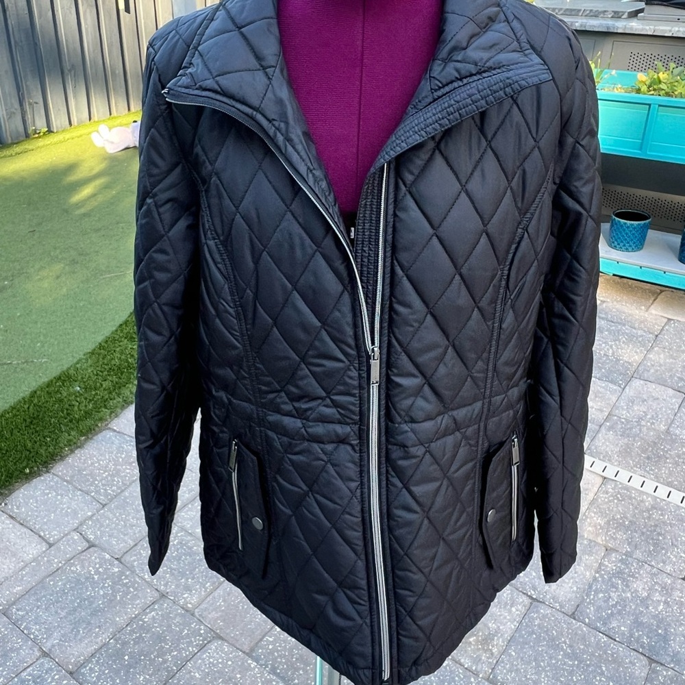 London Fog Black Quilted Outerwear